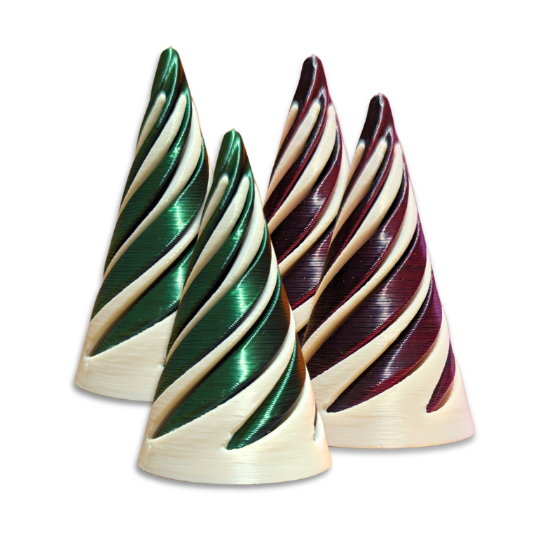 Christmas Tree Spiral Cone - 4 pack mixed