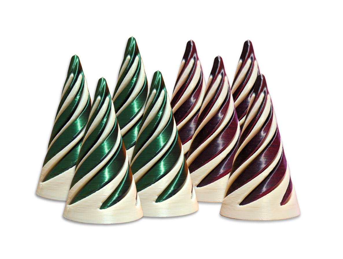 Christmas Tree Spiral Cone - 6 pack mixed